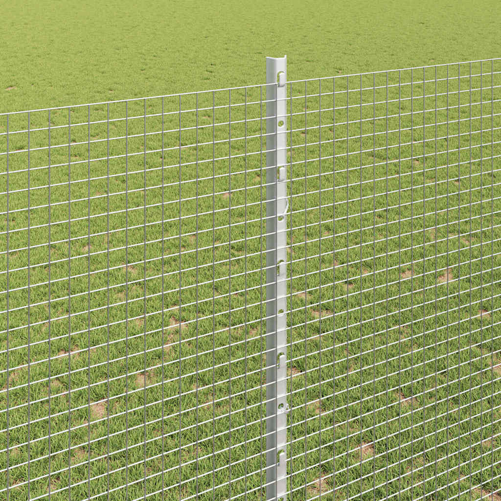 Svejsede trådhegn med stolper 50 x 1,6 m Galvaniseret stål Sølv