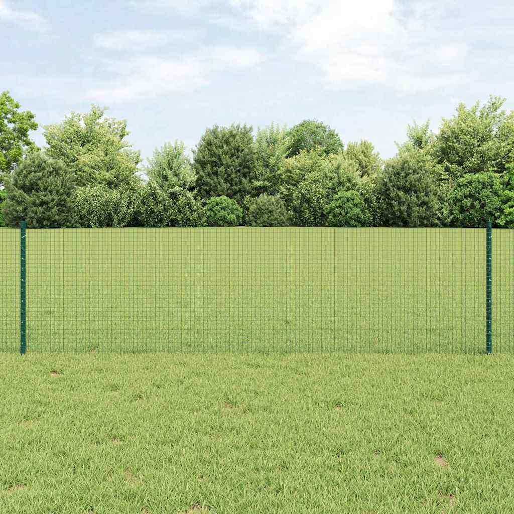Svejsede trådhegn med stolper 10 x 0,6 m PVC-belagt stål Grøn