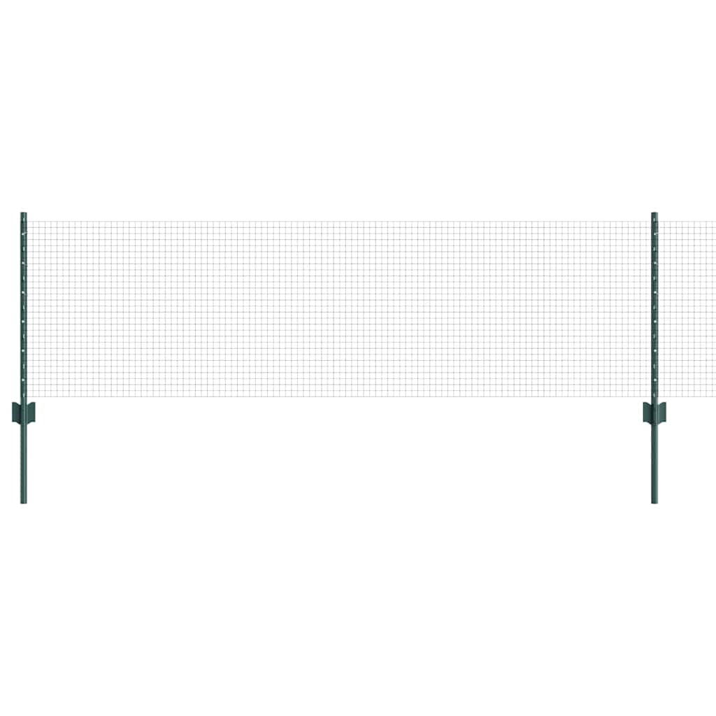 Svejsede trådhegn med stolper 10 x 0,6 m PVC-belagt stål Grøn