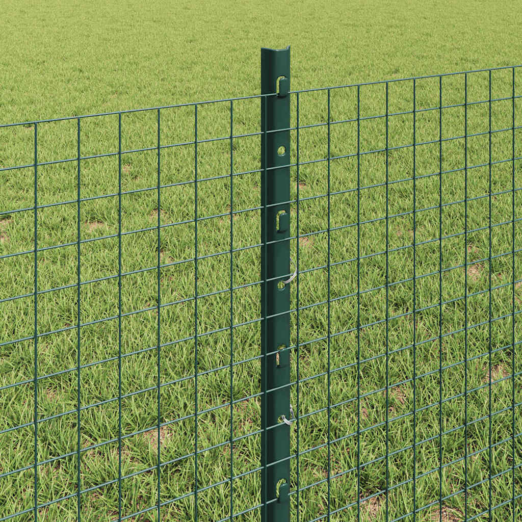 Svejsede trådhegn med stolper 10 x 0,6 m PVC-belagt stål Grøn