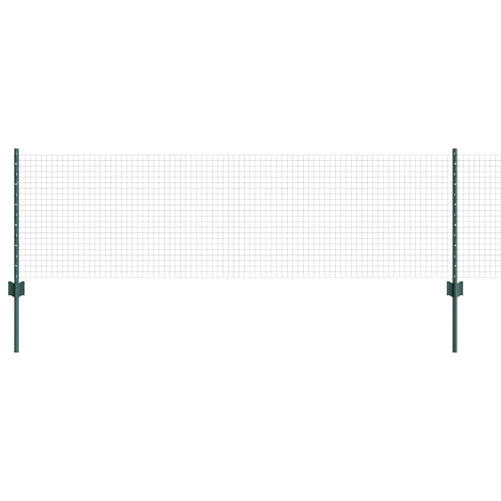 Svejsede trådhegn med stolper 10 x 0,6 m PVC-belagt stål Grøn