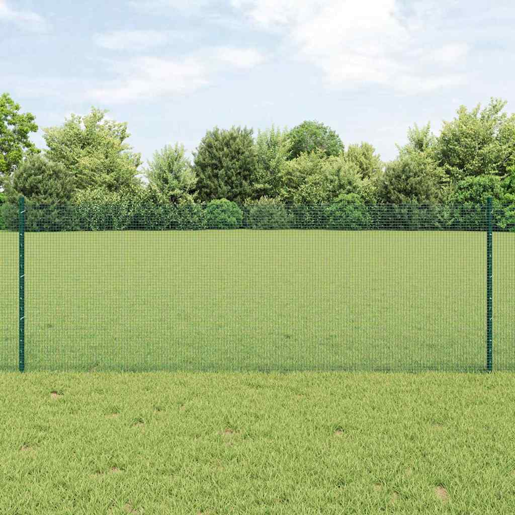 Svejsede trådhegn med stolper 10 x 0,8 m PVC-belagt stål Grøn