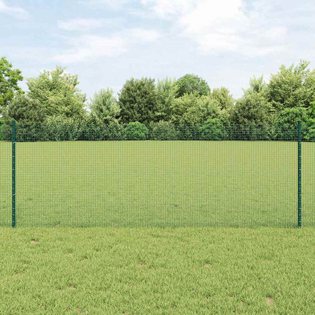 Svejsede trådhegn med stolper 10 x 0,8 m PVC-belagt stål Grøn