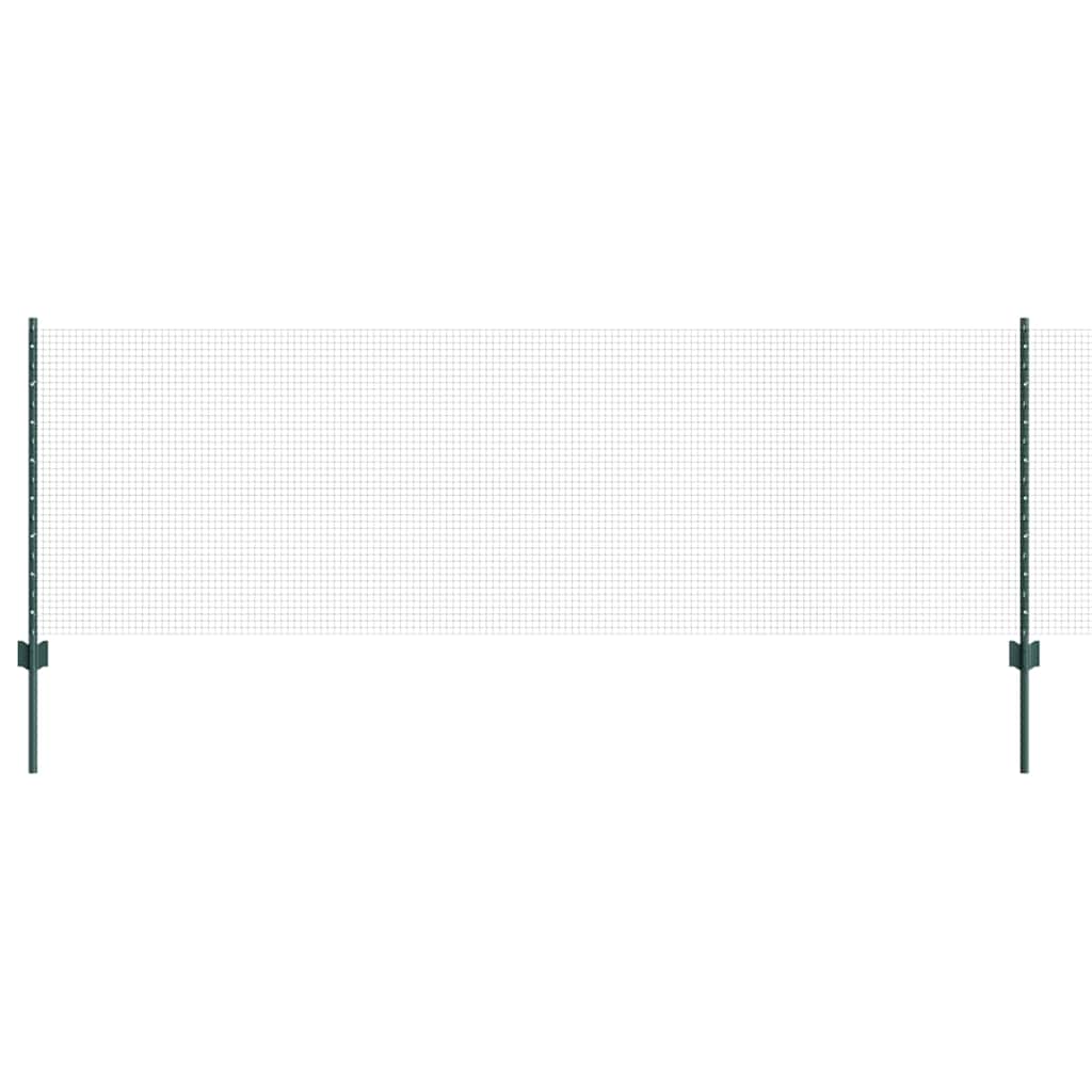 Svejsede trådhegn med stolper 10 x 0,8 m PVC-belagt stål Grøn