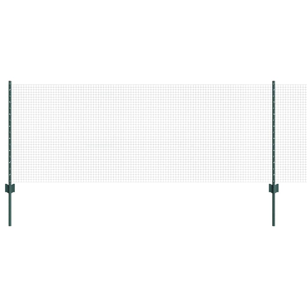 Svejsede trådhegn med stolper 10 x 0,8 m PVC-belagt stål Grøn