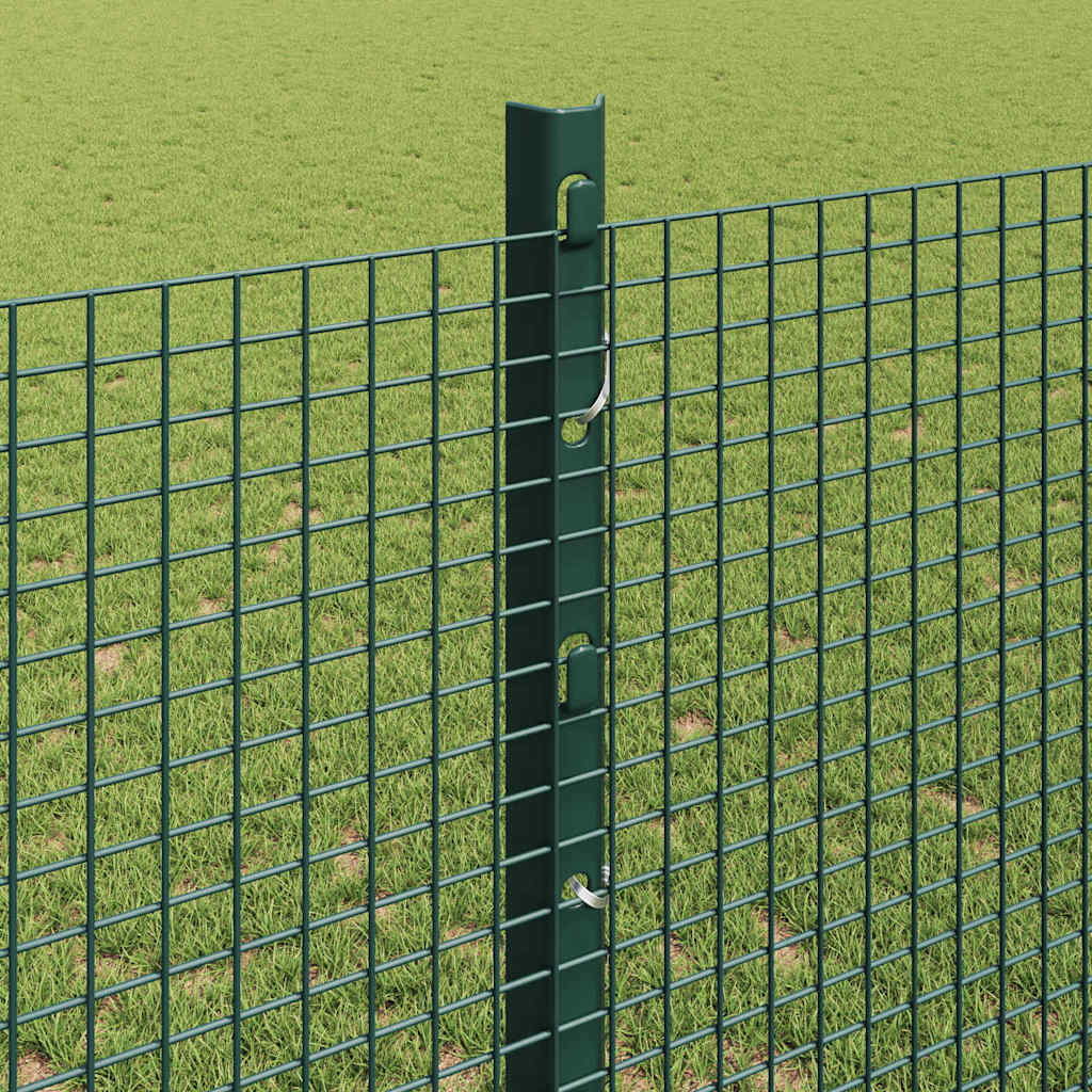 Svejsede trådhegn med stolper 10 x 1,2 m PVC-belagt stål Grøn