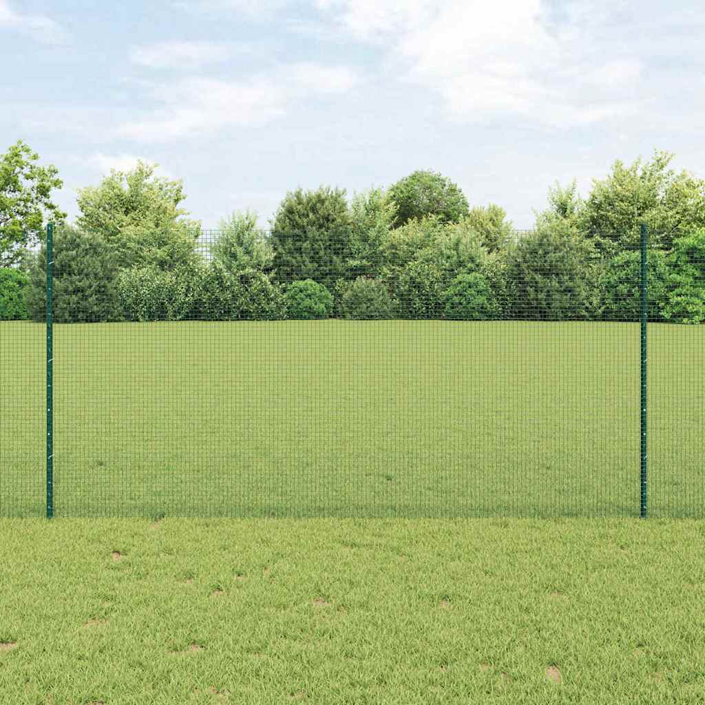 Svejsede trådhegn med stolper 10 x 1,2 m PVC-belagt stål Grøn