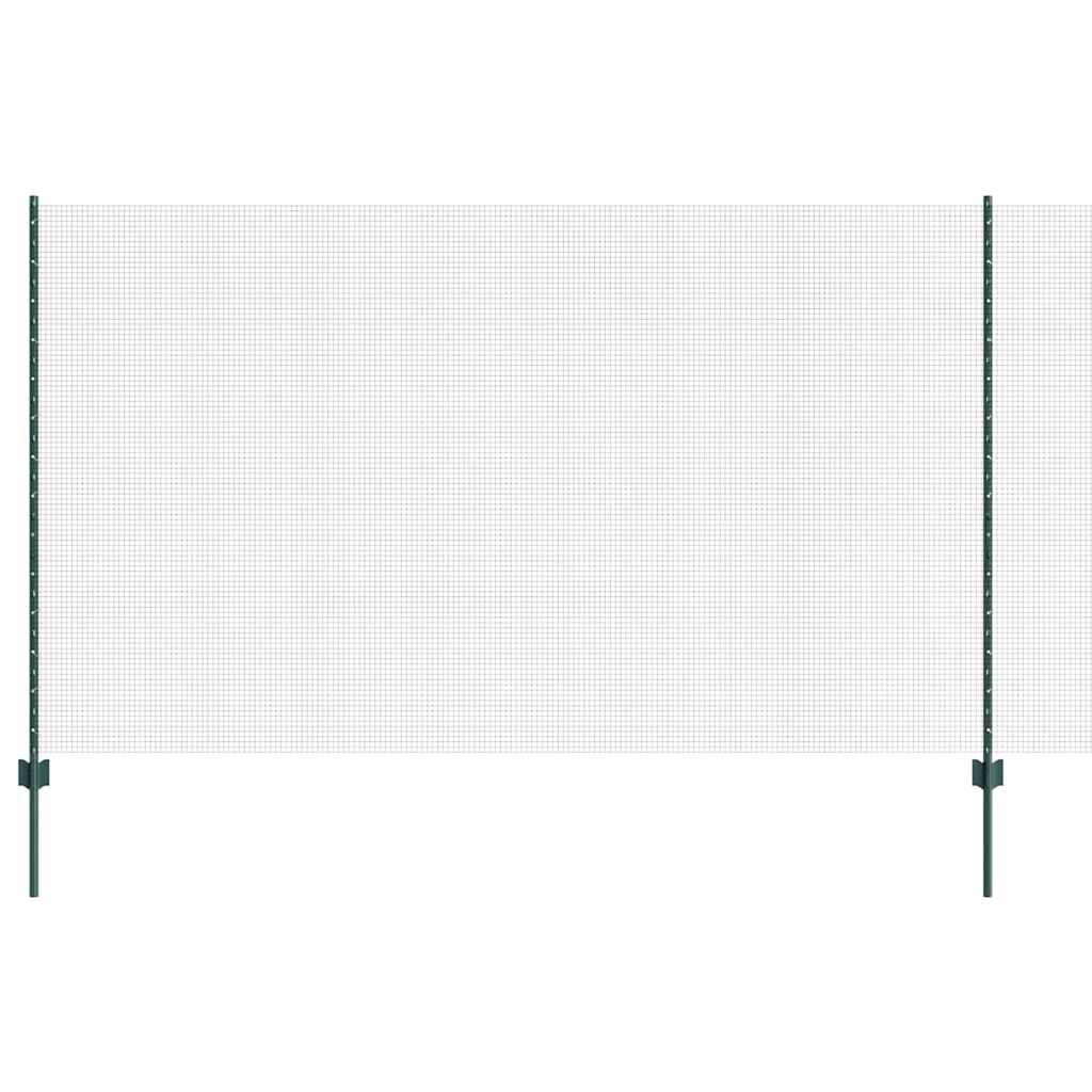 Svejsede trådhegn med stolper 10 x 1,4 m PVC-belagt stål Grøn