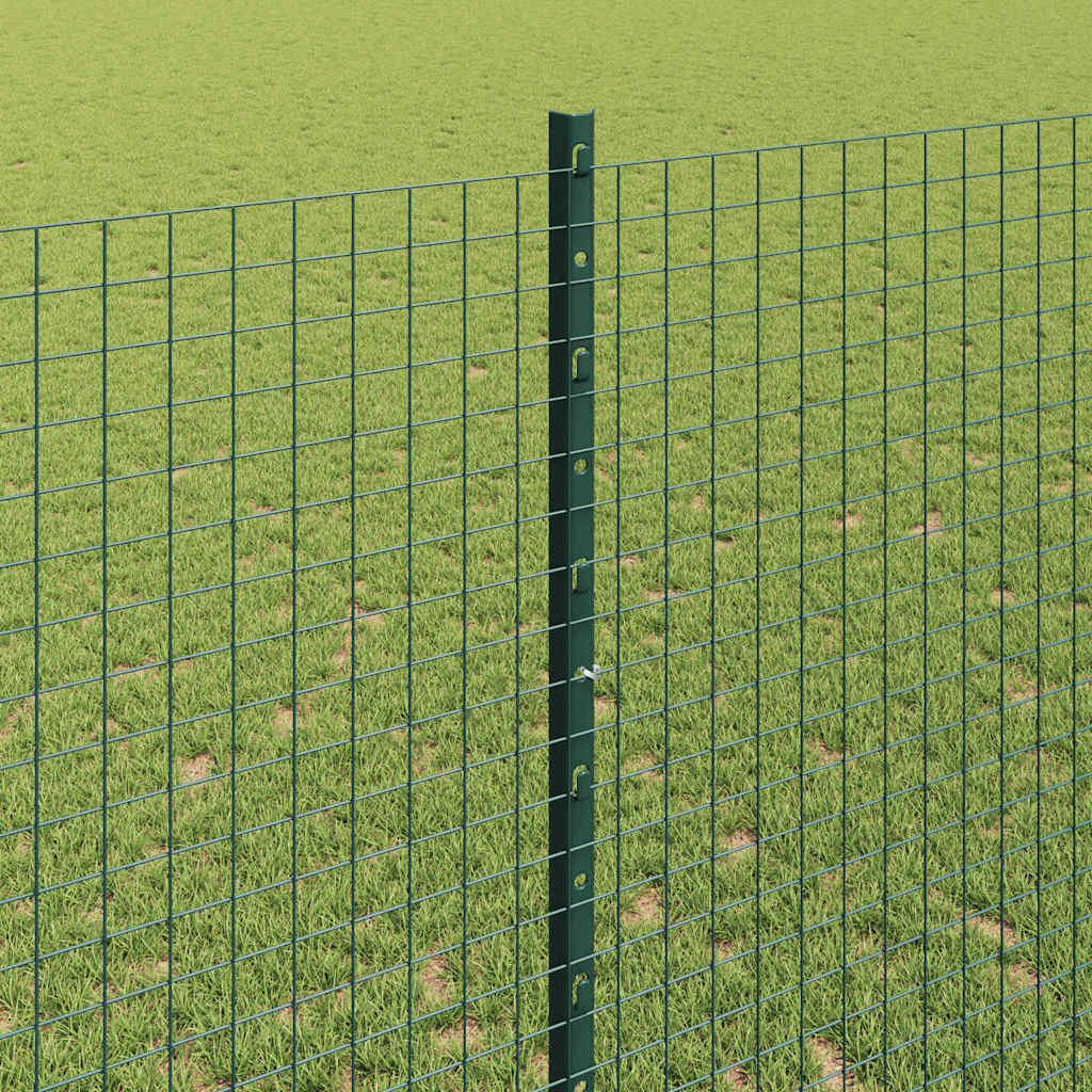 Svejsede trådhegn med stolper 10 x 1,4 m PVC-belagt stål Grøn