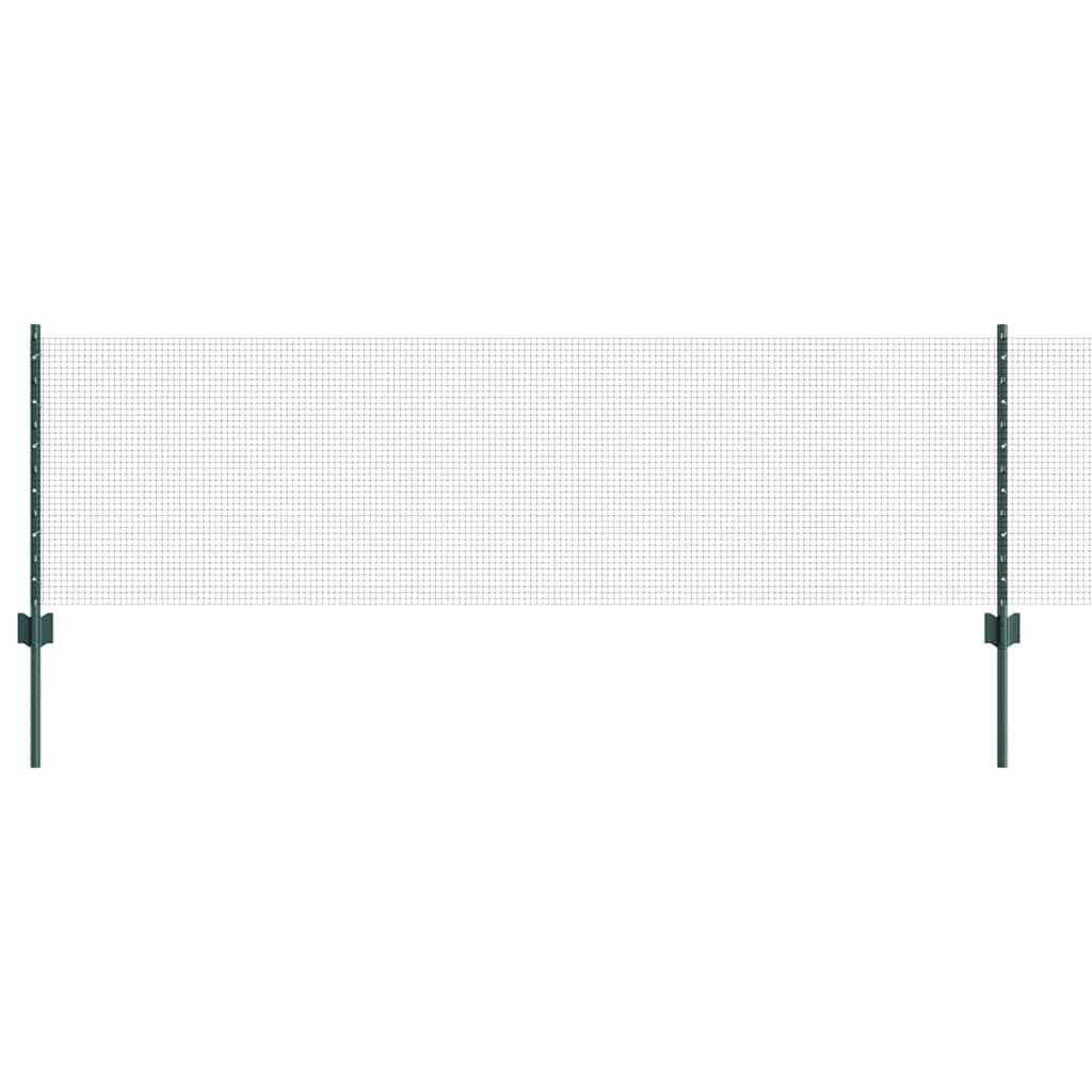 Svejsede trådhegn med stolper 25 x 0,6 m PVC-belagt stål Grøn