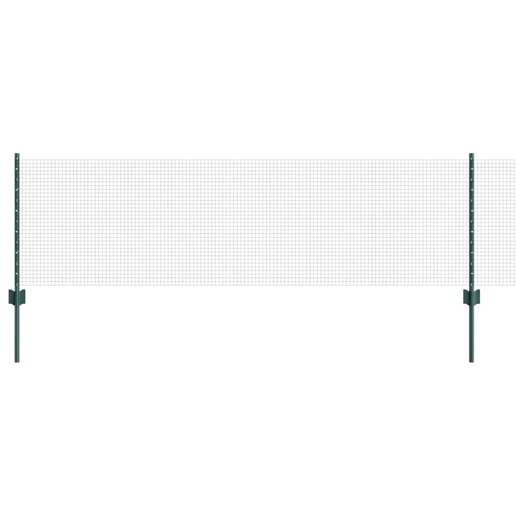 Svejsede trådhegn med stolper 25 x 0,6 m PVC-belagt stål Grøn