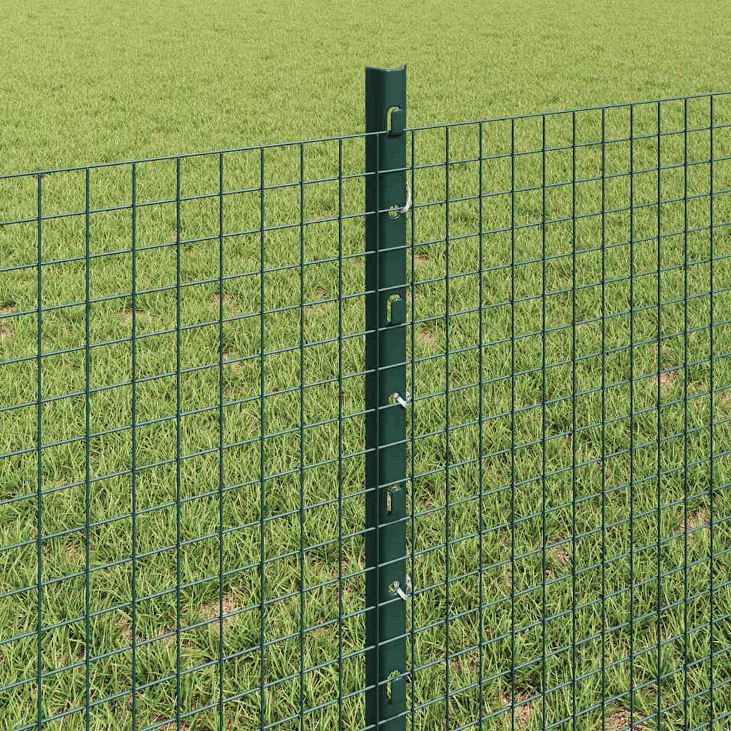 Svejsede trådhegn med stolper 0,6 x 25 m Stål og PVC Grøn Mesh