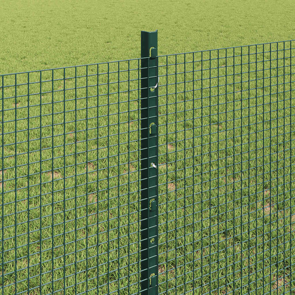 Svejsede trådhegn med stolper 25 x 0,8 m PVC-belagt stål Grøn