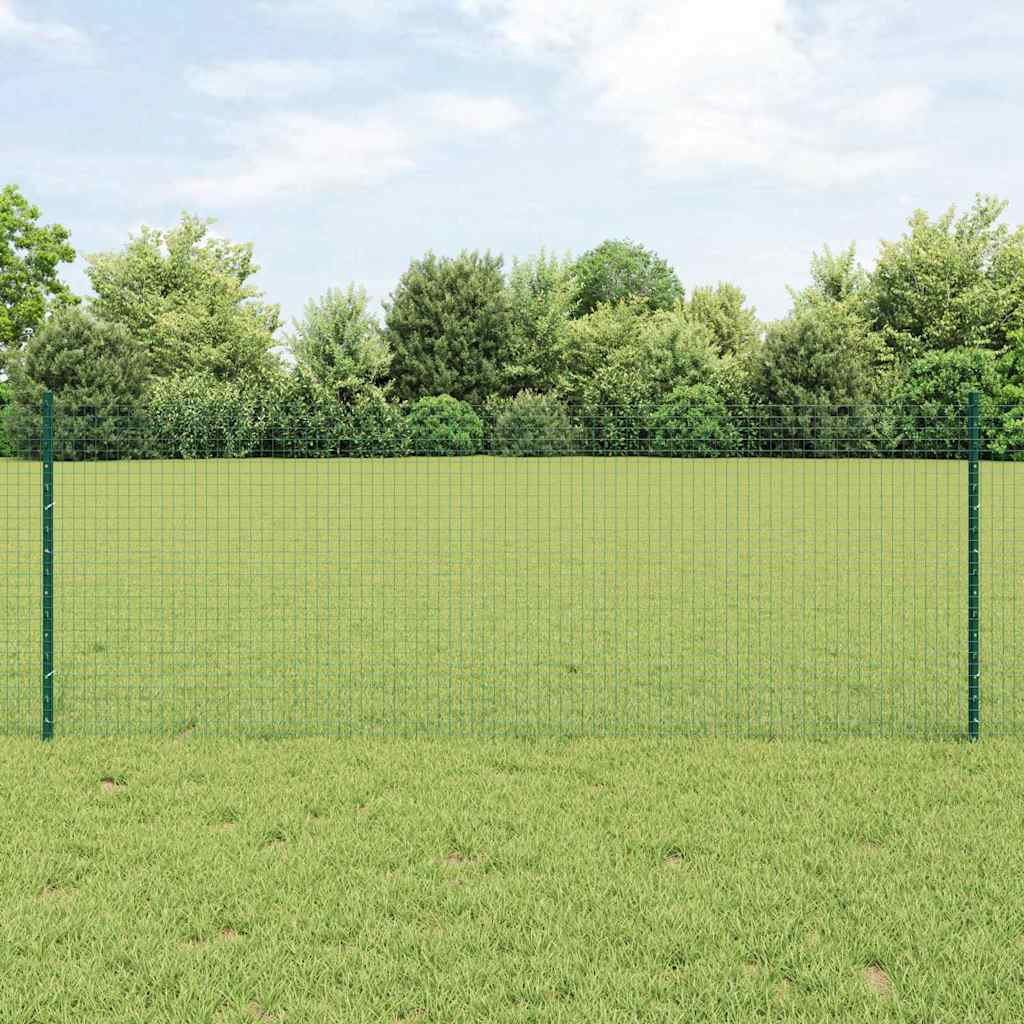 Svejsede trådhegn med stolper 25 x 0,8 m PVC-belagt stål Grøn