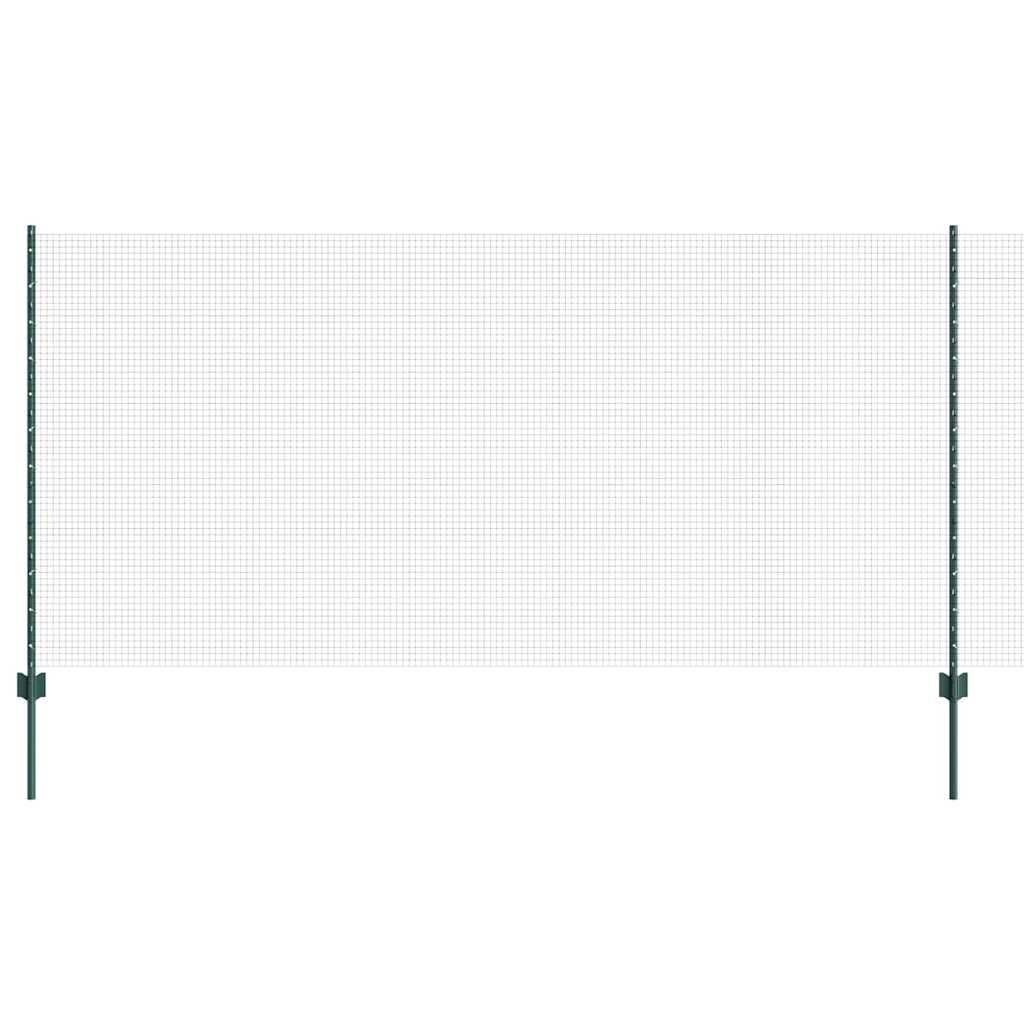 Svejsede trådhegn med stolper 25 x 1,2 m PVC-belagt stål Grøn