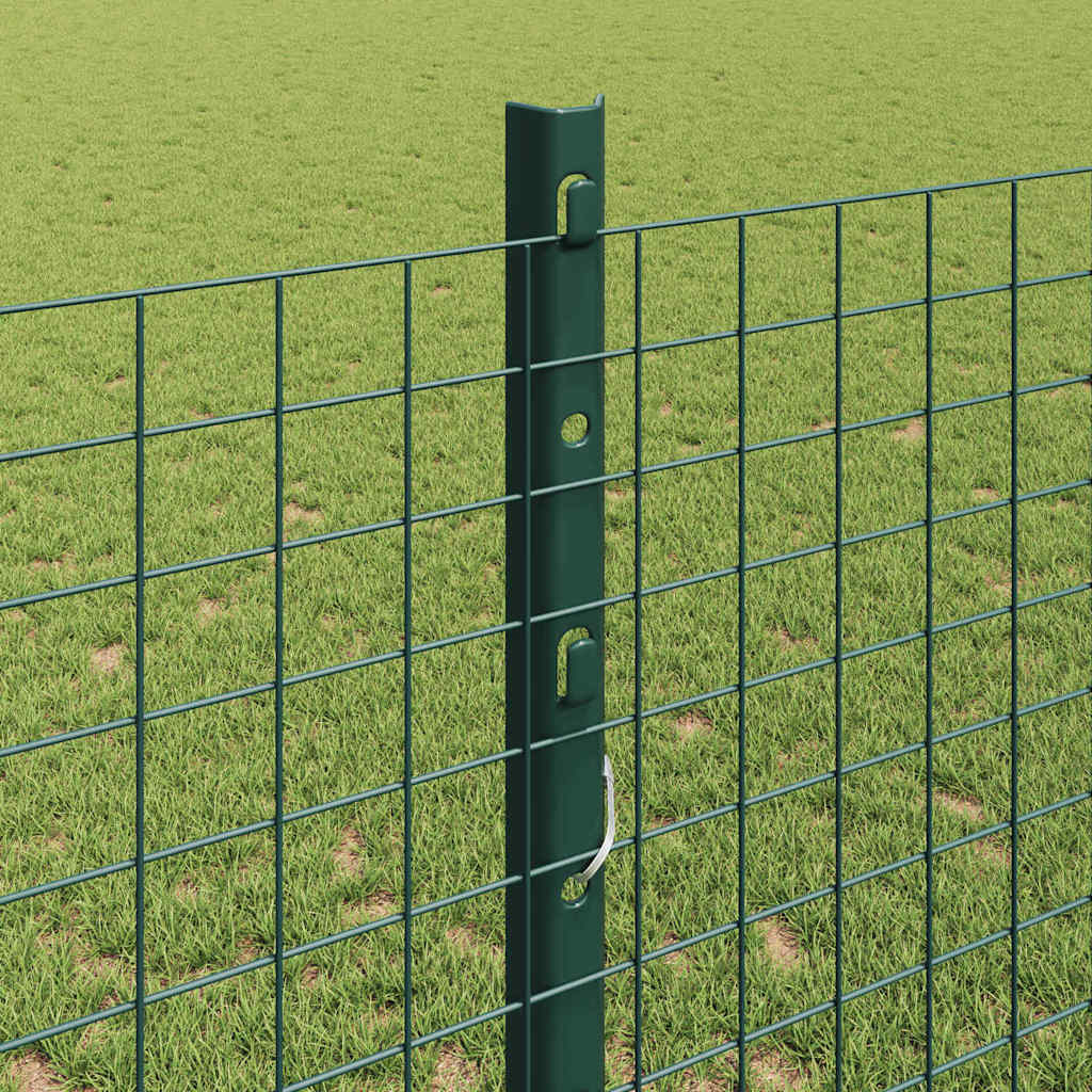 Svejsede trådhegn med stolper 25 x 1,2 m PVC-belagt stål Grøn