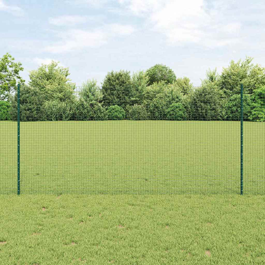 Svejsede trådhegn med stolper 25 x 1,2 m PVC-belagt stål Grøn