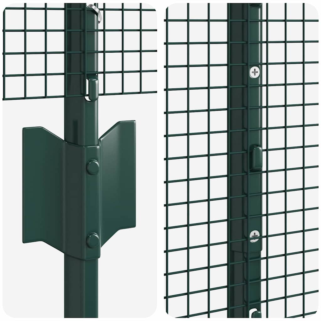 Svejsede trådhegn med stolper 25 x 1,4 m PVC-belagt stål Grøn