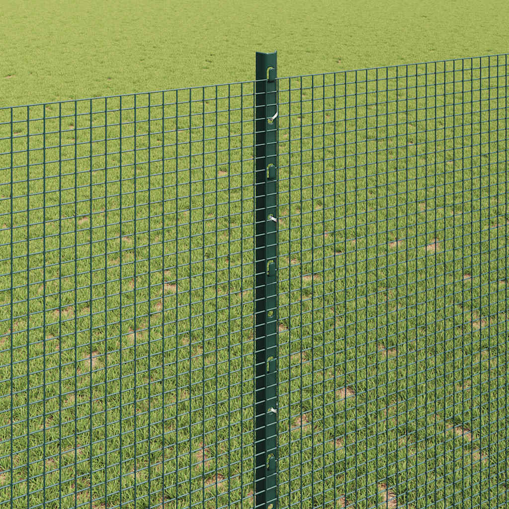 Svejsede trådhegn med stolper 25 x 1,4 m PVC-belagt stål Grøn