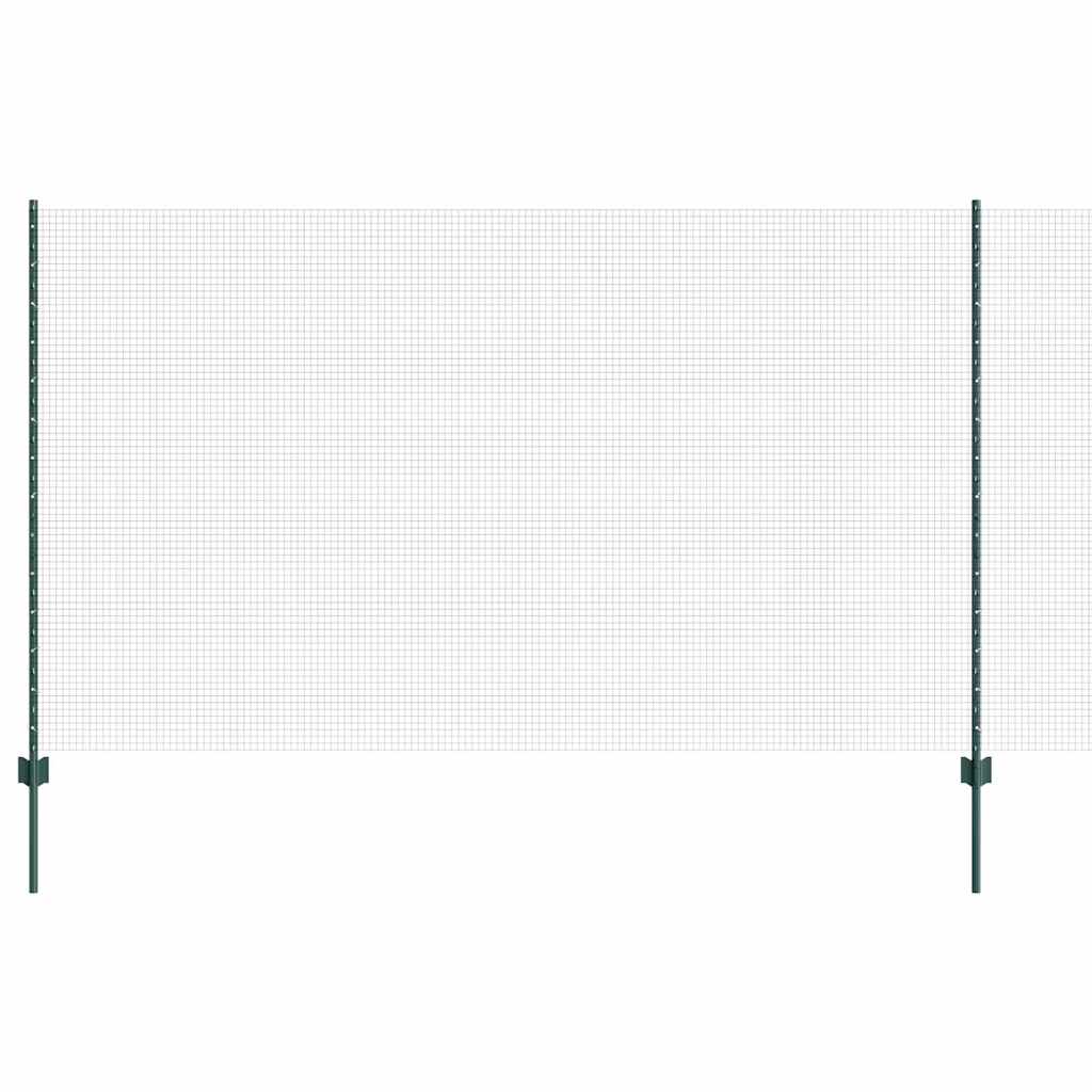Svejsede trådhegn med stolper 25 x 1,4 m PVC-belagt stål Grøn