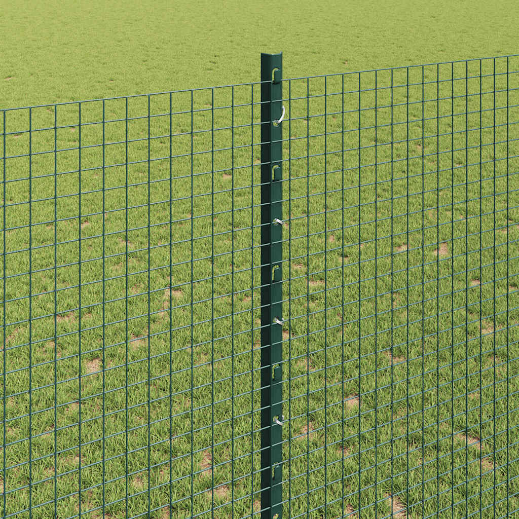 Svejsede trådhegn med stolper 25 x 1,4 m PVC-belagt stål Grøn