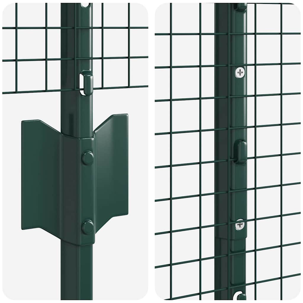 Svejsede trådhegn med stolper 25 x 1,4 m PVC-belagt stål Grøn
