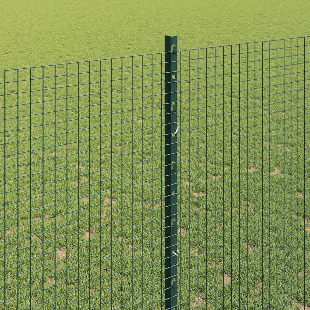 Svejsede trådhegn med stolper 25 x 1,5 m PVC-belagt stål Grøn