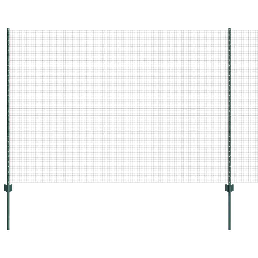 Svejsede trådhegn med stolper 25 x 1,5 m PVC-belagt stål Grøn