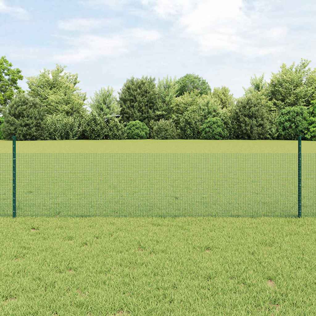 Svejsede trådhegn med stolper 50 x 0,5 m PVC-belagt stål Grøn