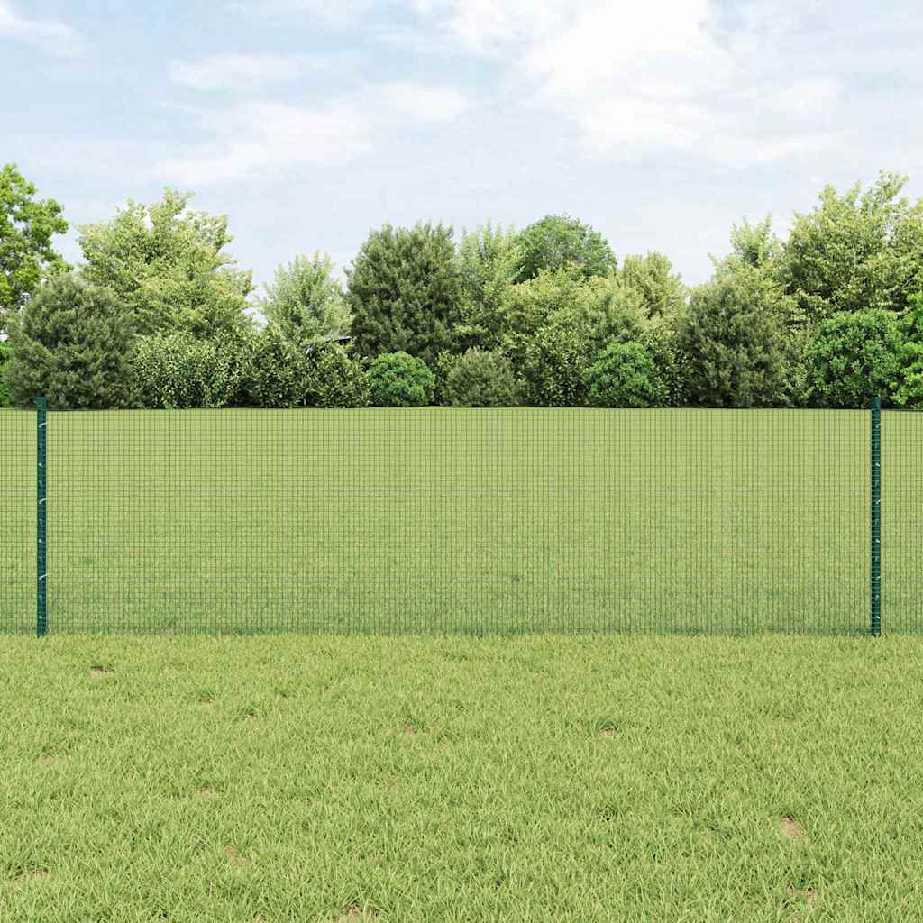 Svejsede trådhegn med stolper 50 x 0,6 m PVC-belagt stål Grøn