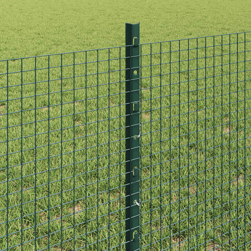 Svejsede trådhegn med stolper 50 x 0,6 m PVC-belagt stål Grøn