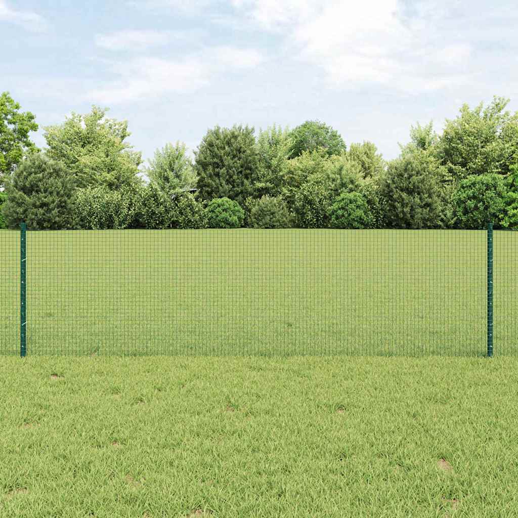Svejsede trådhegn med stolper 50 x 0,6 m PVC-belagt stål Grøn