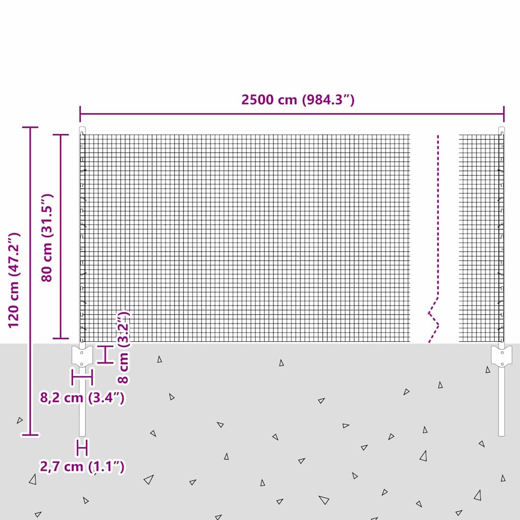 Svejsede trådhegn med stolper 50 x 0,8 m PVC-belagt stål Grøn