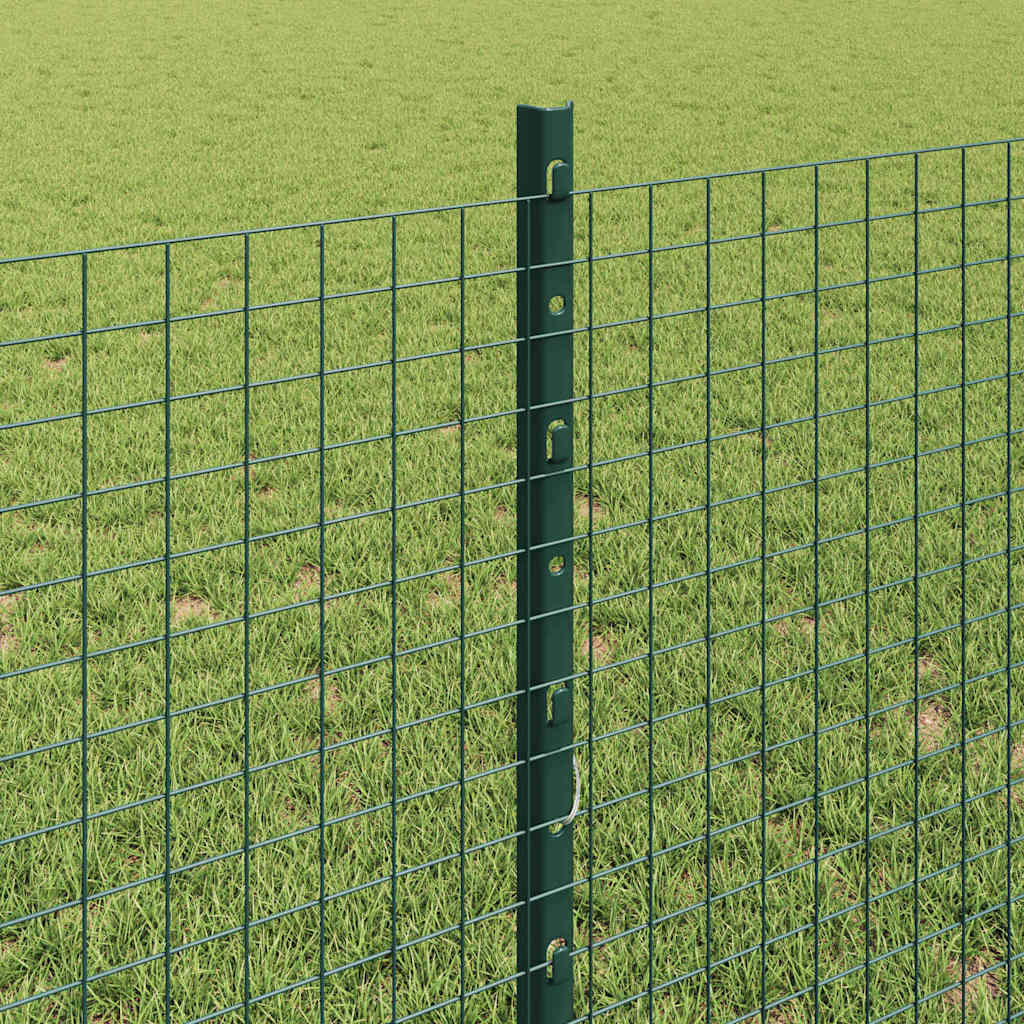 Svejsede trådhegn med stolper 50 x 0,8 m PVC-belagt stål Grøn