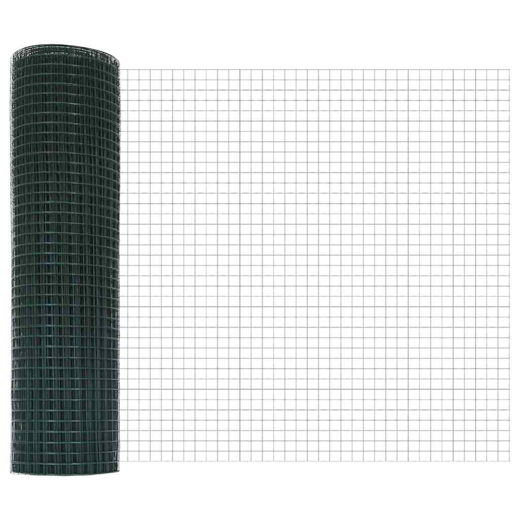 Svejsede trådhegn med stolper 50 x 0,8 m PVC-belagt stål Grøn