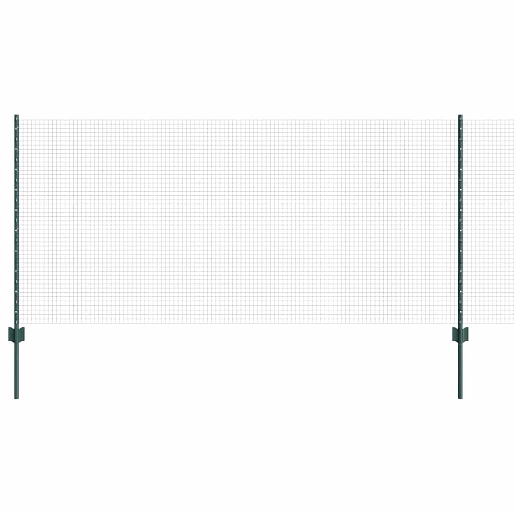 Svejsede trådhegn med stolper 50 x 1 m PVC-belagt stål Grøn
