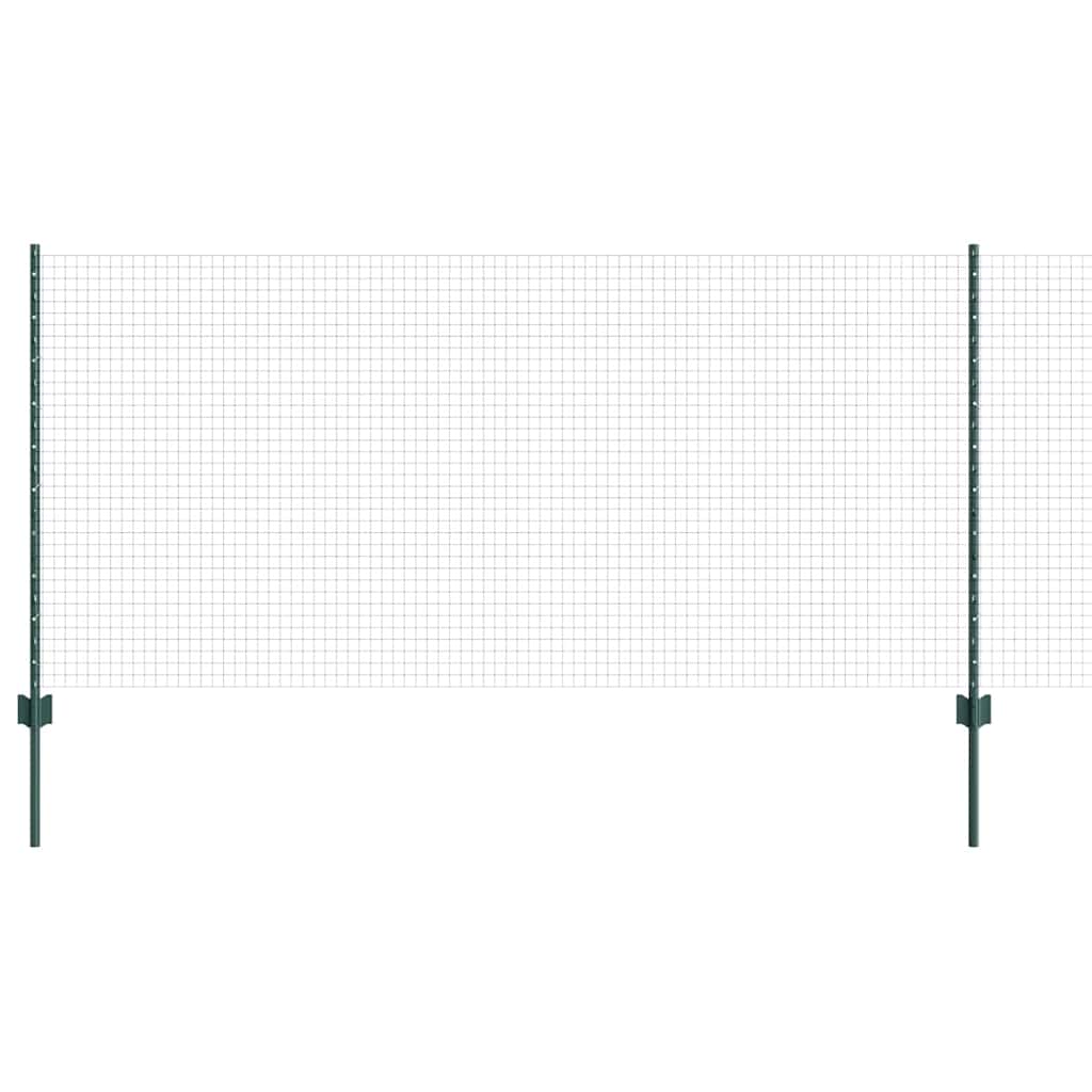 Svejsede trådhegn med stolper 50 x 1 m PVC-belagt stål Grøn