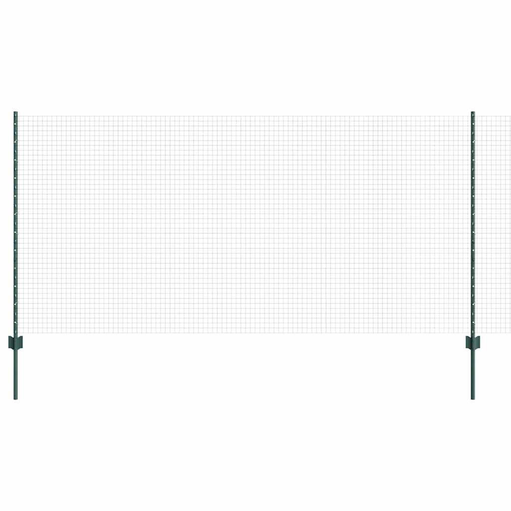 Svejsede trådhegn med stolper 50 x 1,2 m PVC-belagt stål Grøn