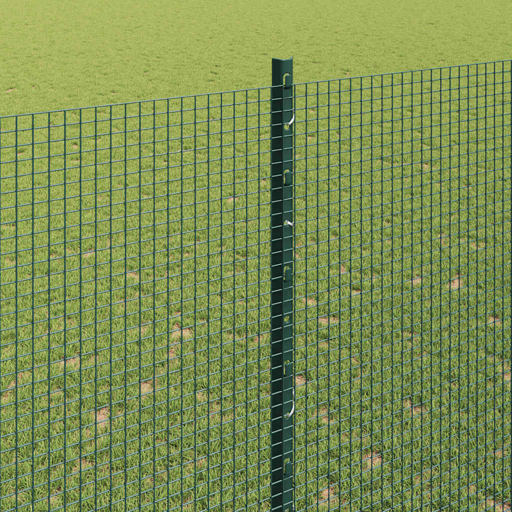 Svejsede trådhegn med stolper 50 x 1,5 m PVC-belagt stål Grøn