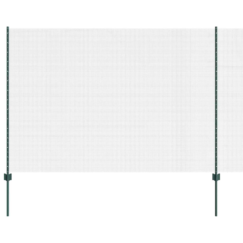Svejsede trådhegn med stolper 50 x 1,5 m PVC-belagt stål Grøn