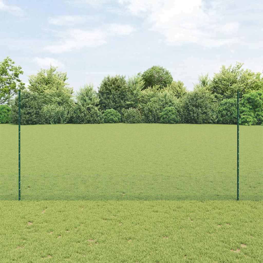 Svejsede trådhegn med stolper 50 x 1,5 m PVC-belagt stål Grøn