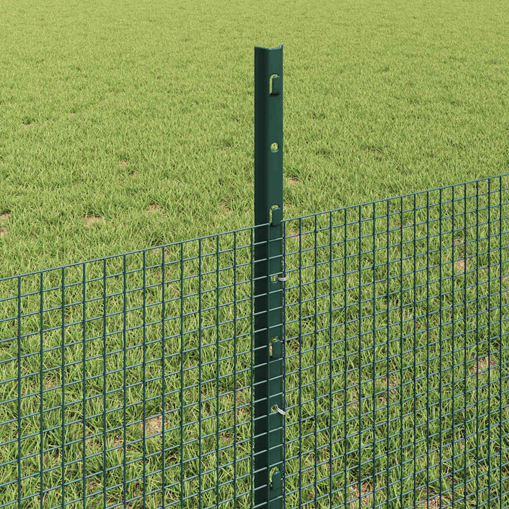 Svejsede trådhegn med stolper 100 x 0,5 m PVC-belagt stål Grøn