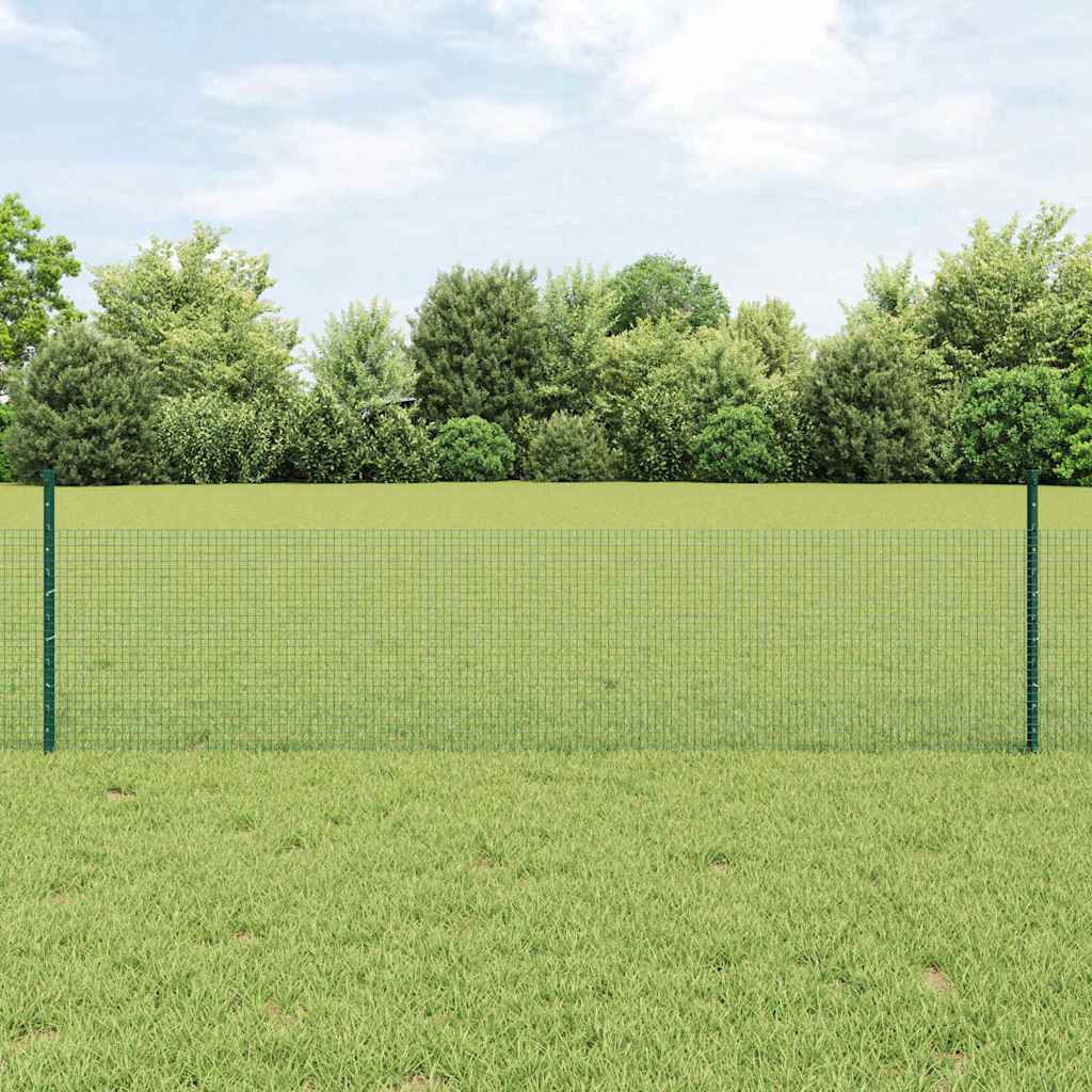 Svejsede trådhegn med stolper 100 x 0,5 m PVC-belagt stål Grøn