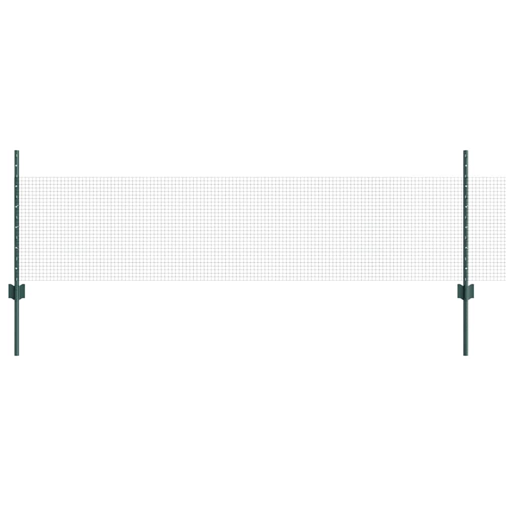 Svejsede trådhegn med stolper 100 x 0,5 m PVC-belagt stål Grøn