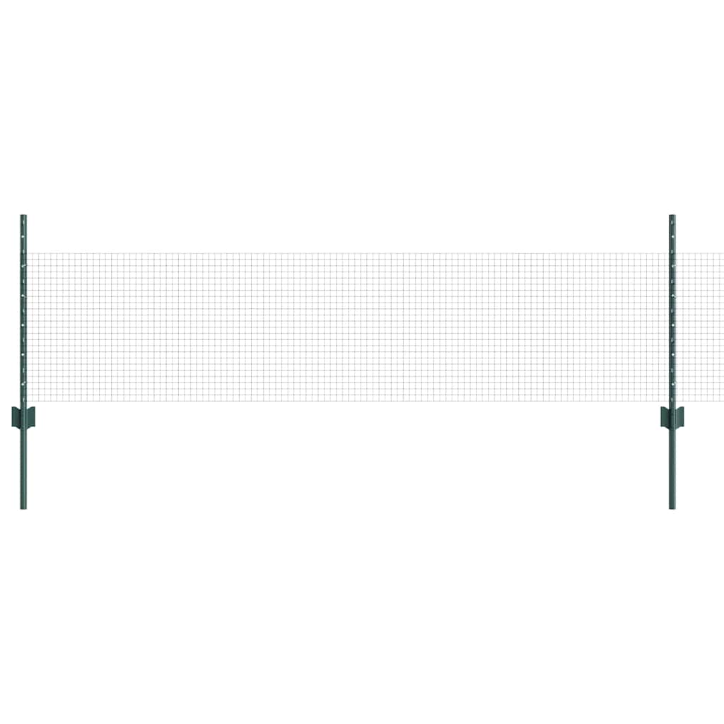 Svejsede trådhegn med stolper 100 x 0,5 m PVC-belagt stål Grøn