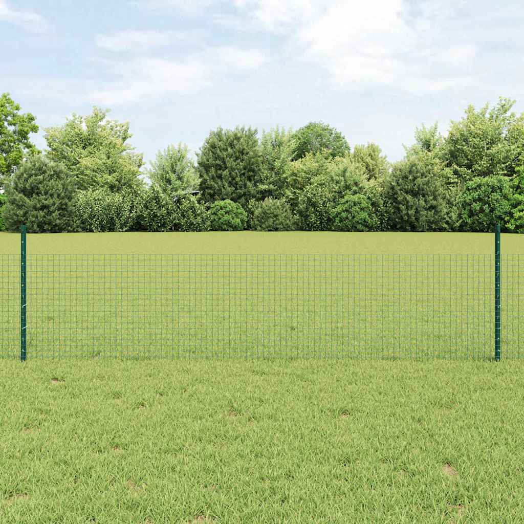 Svejsede trådhegn med stolper 100 x 0,5 m PVC-belagt stål Grøn