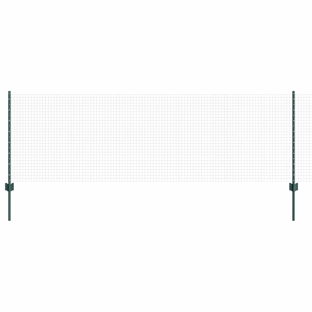 Svejsede trådhegn med stolper 100 x 0,8 m PVC-belagt stål Grøn