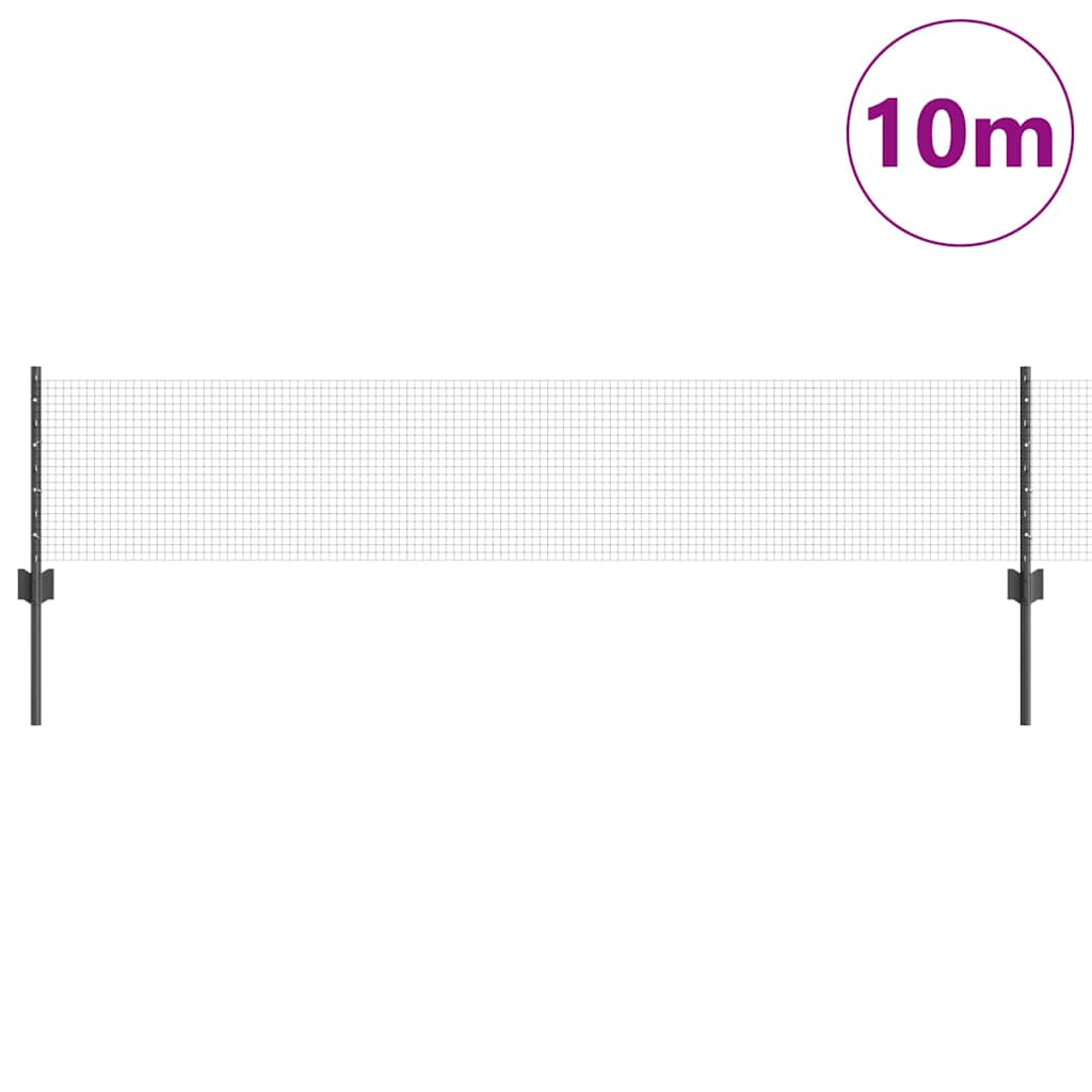 Svejsede trådhegn med stolper 10 x 0,4 m PVC-belagt stål Grå