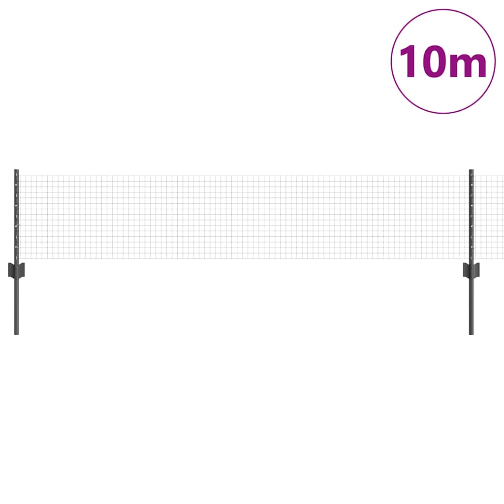 Svejsede trådhegn med stolper 10 x 0,4 m PVC-belagt stål Grå
