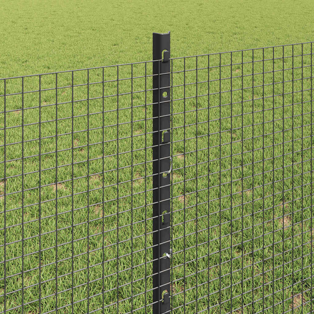 Svejsede trådhegn med stolper 10 x 0,8 m PVC-belagt stål Grå